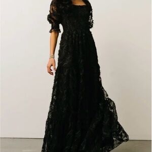 Baltic Born Elegant Black Lace Maxi Dress